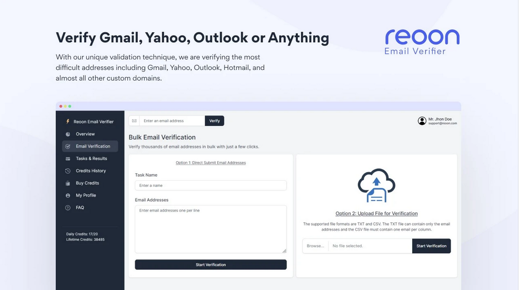 Buy Software Apps Reoon Email Verifier Lifetime Deal content 2
