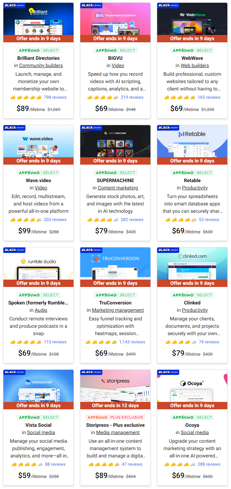 Online Hosting Solutions Black Friday Lifetime Deals 2023 list 2